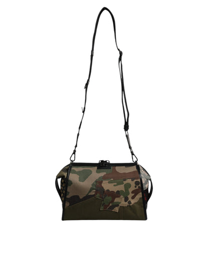 Dolce & Gabbana Multicolor Camouflage Patchwork Umhängetasche