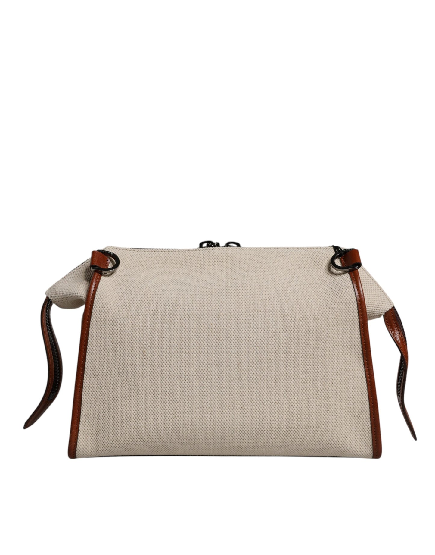 Dolce & Gabbana Beige Braun Baumwolle Leder Duffle Umhängetasche