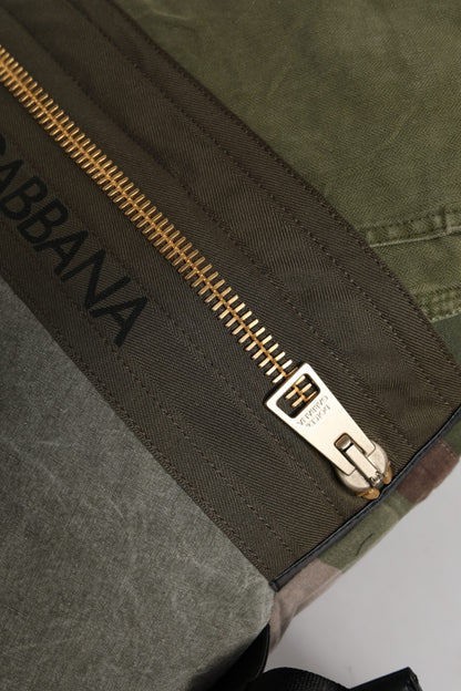 Dolce & Gabbana Militär Grün Patchwork Rucksack Rucksack Tasche