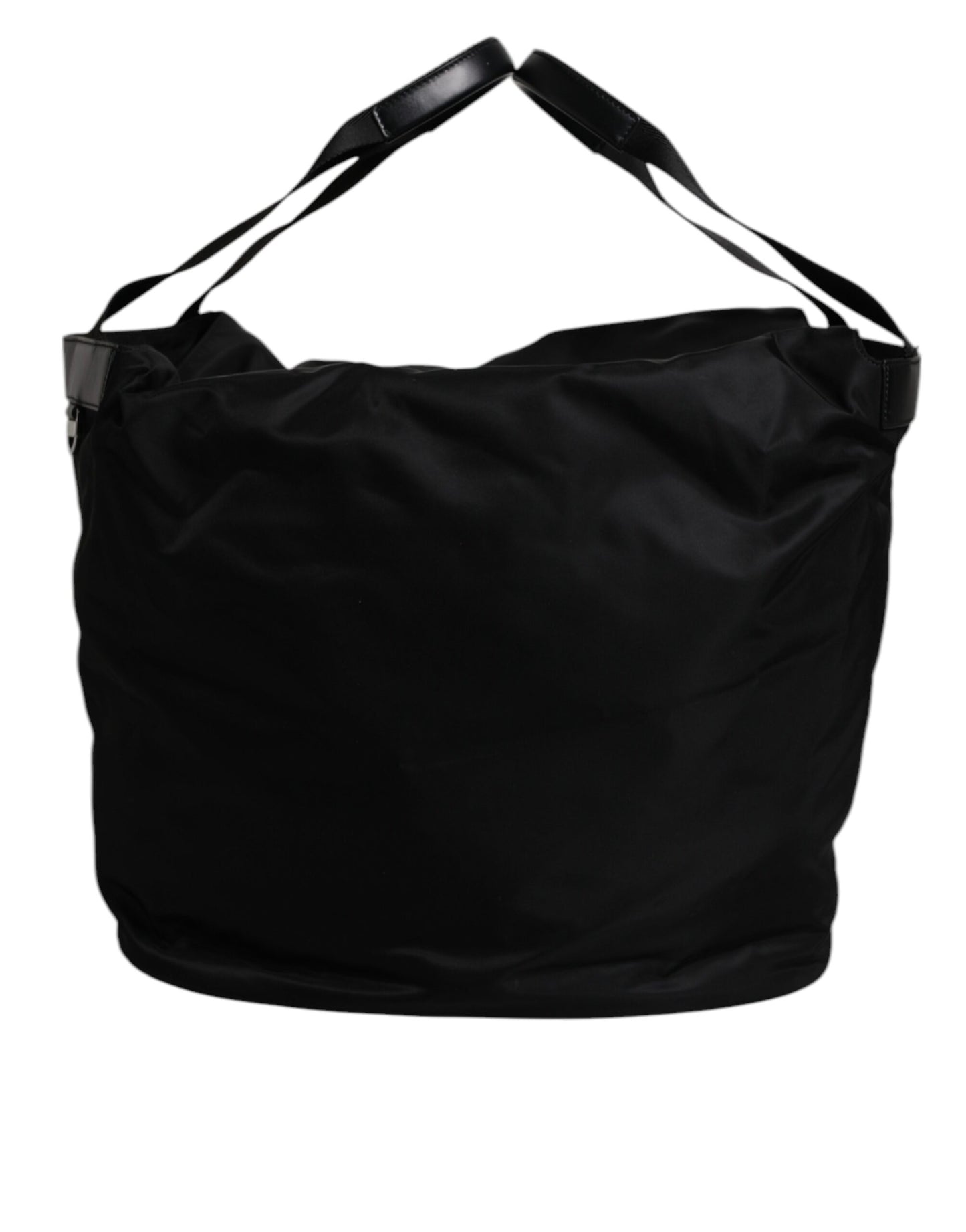 Dolce & Gabbana Schwarzes Nylon Weiß Iconic Logo Umhängetasche