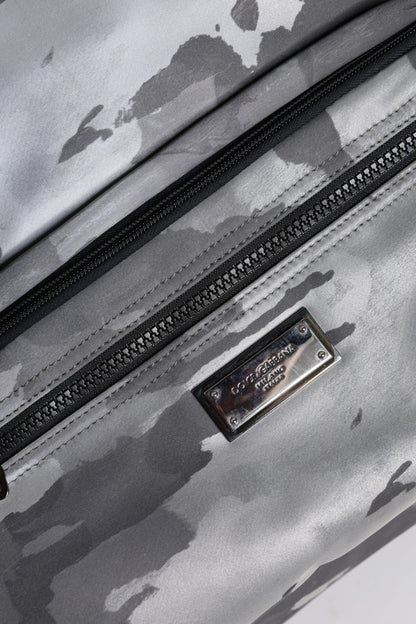 Dolce & Gabbana Schwarzer Camouflage-Schulterriemen Logo-Plakette Tasche