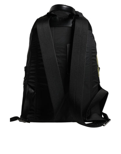 Dolce & Gabbana Schwarzes Logo Tape Polyamid Schule Reise Rucksack Tasche