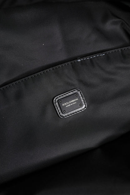 Dolce & Gabbana Schwarzes Logo Tape Polyamid Schule Reise Rucksack Tasche