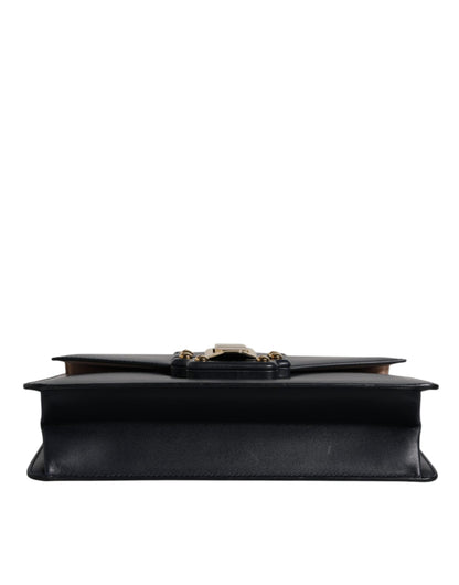 Dolce & Gabbana Schwarze Schulterriemen-Tasche aus Kalbsleder