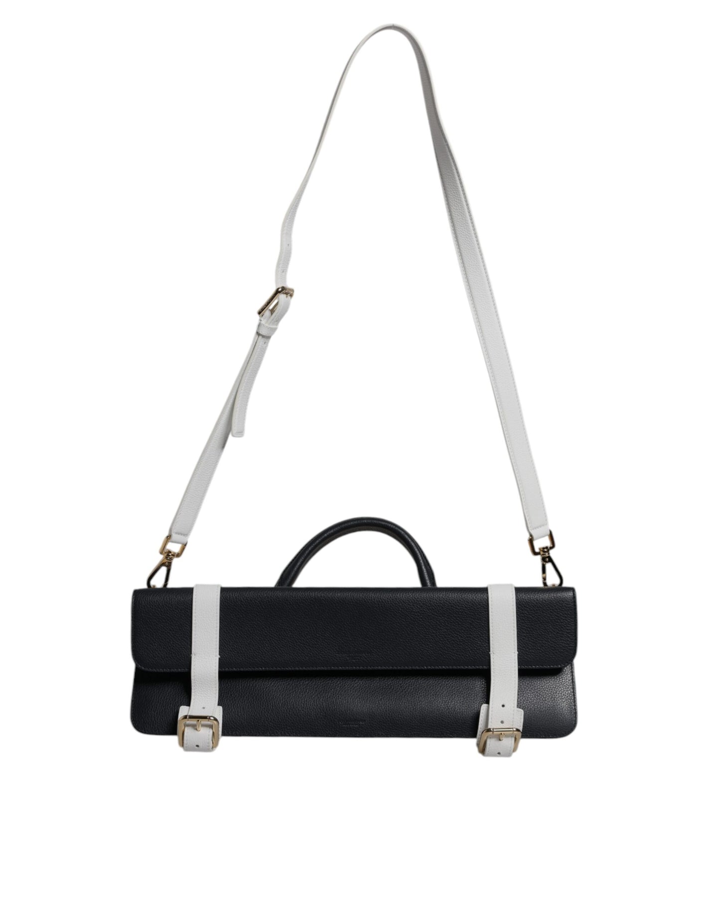 Dolce & Gabbana Blau-Weißes Kalbsleder Crossbody Umhängetasche