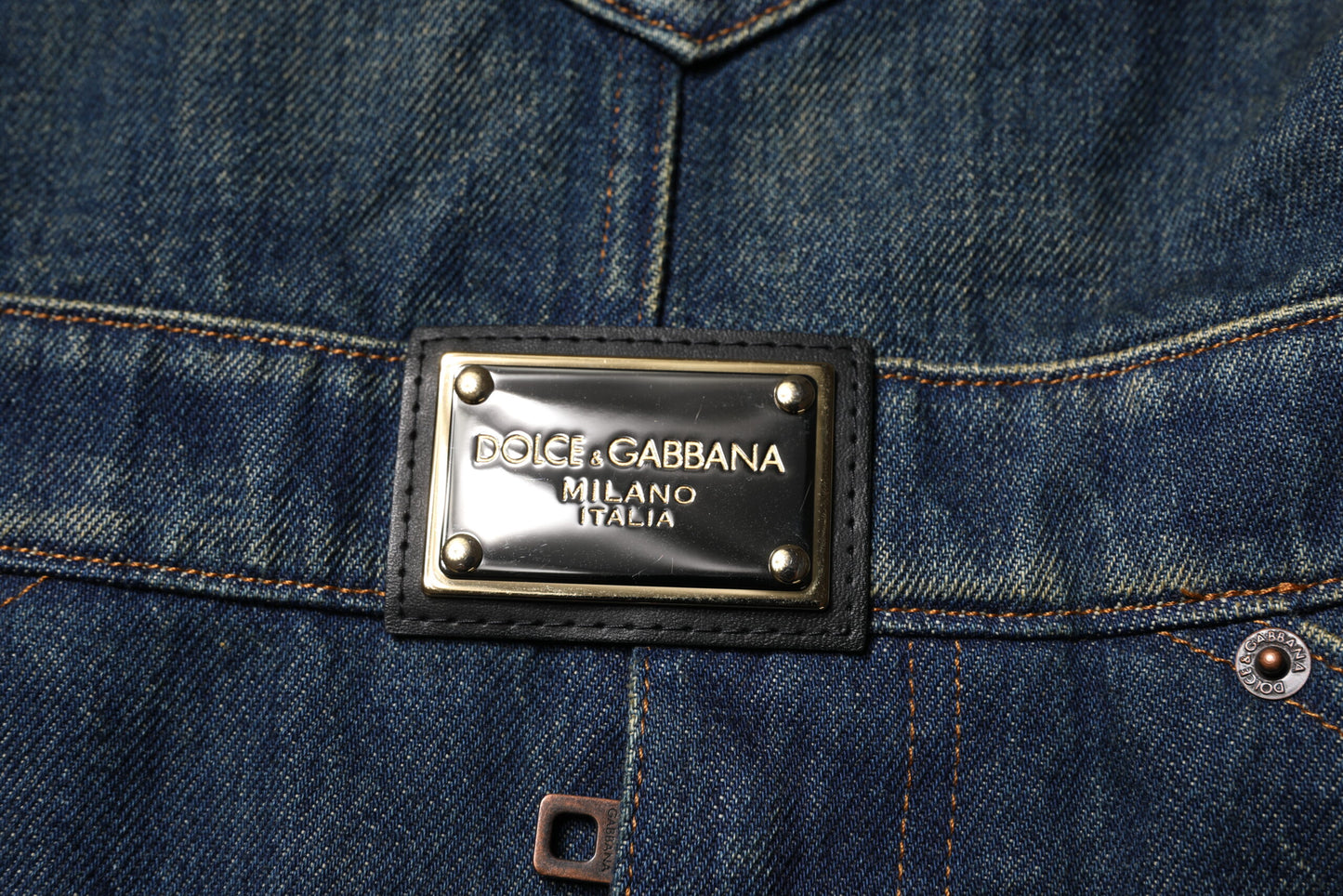 Dolce & Gabbana Dunkelblau Baumwolle Männer Jumpsuit Denim Jeans