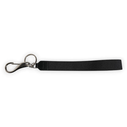 Dolce & Gabbana Schwarzes Nylon Logo DG Crown Herren Schlüsselanhänger Schlüsselring
