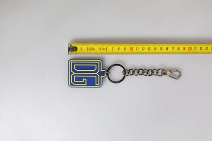 Dolce & Gabbana Blau Gelb DG Gummi Logo Silber Herrenschlüsselanhänger Schlüsselanhänger