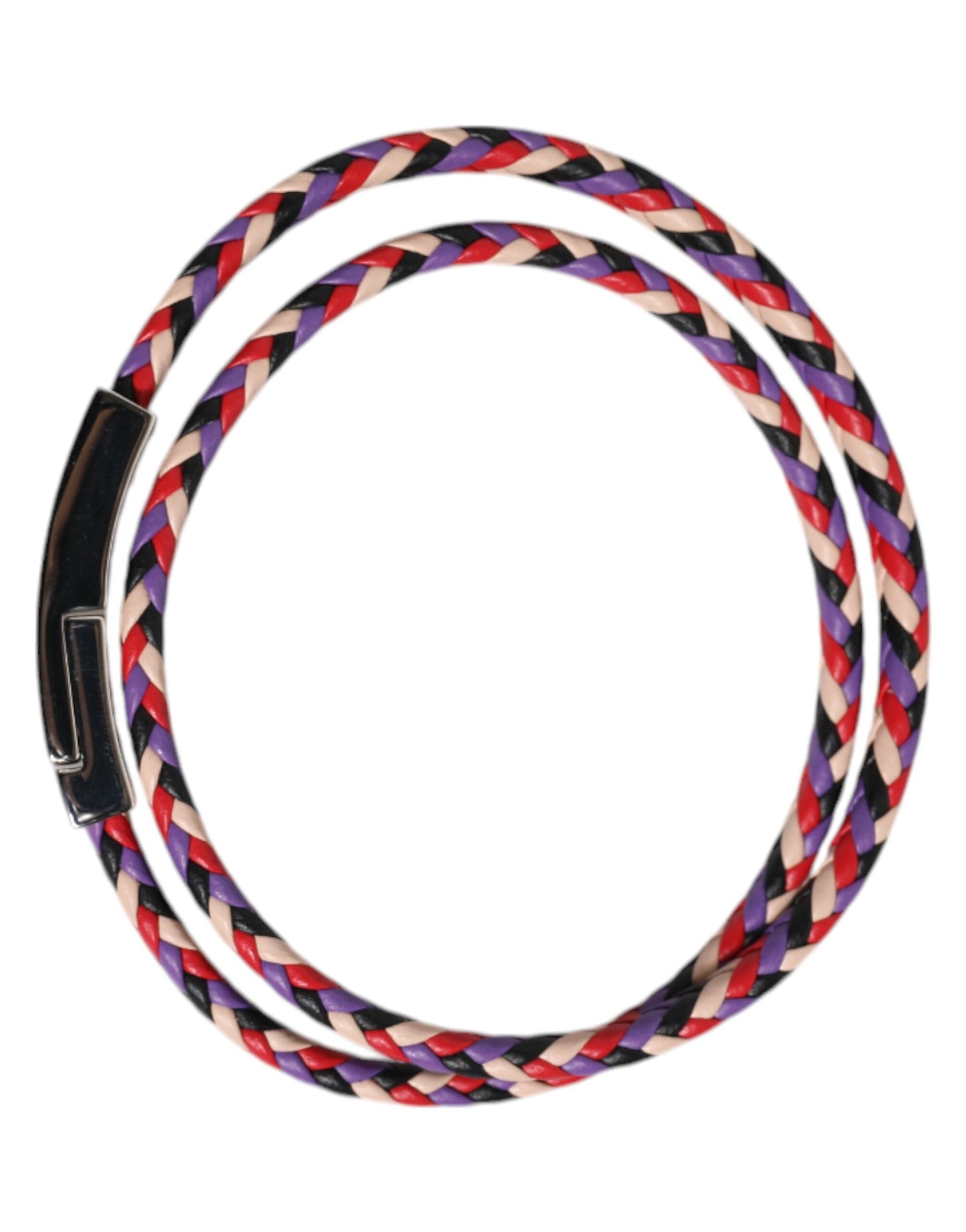 Dolce & Gabbana Mehrfarbiges geflochtenes Lederarmband mit DG Logo-Gravur