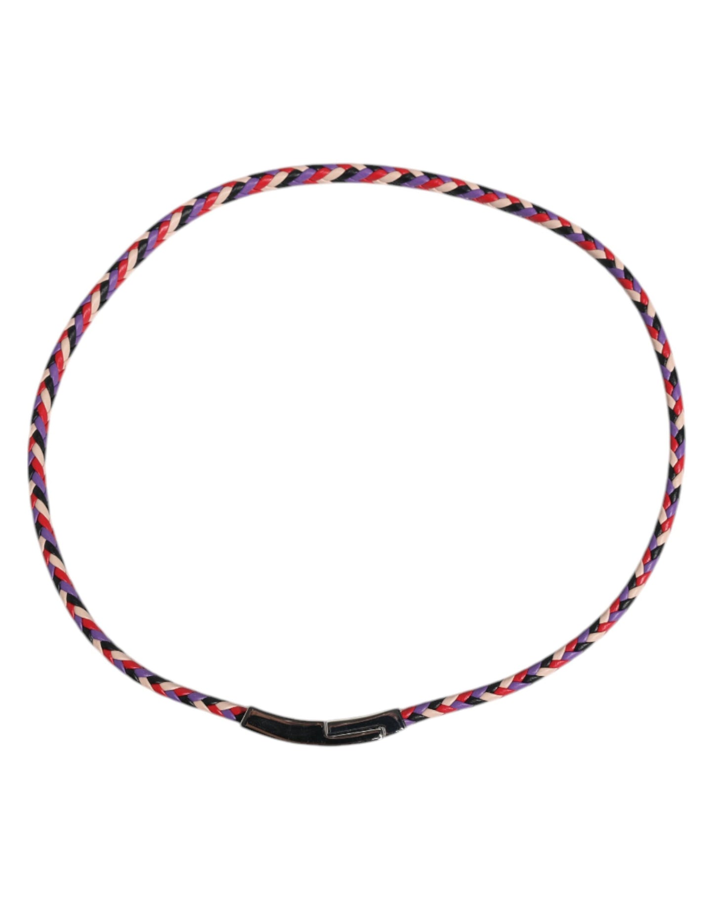 Dolce & Gabbana Mehrfarbiges geflochtenes Lederarmband mit DG Logo-Gravur