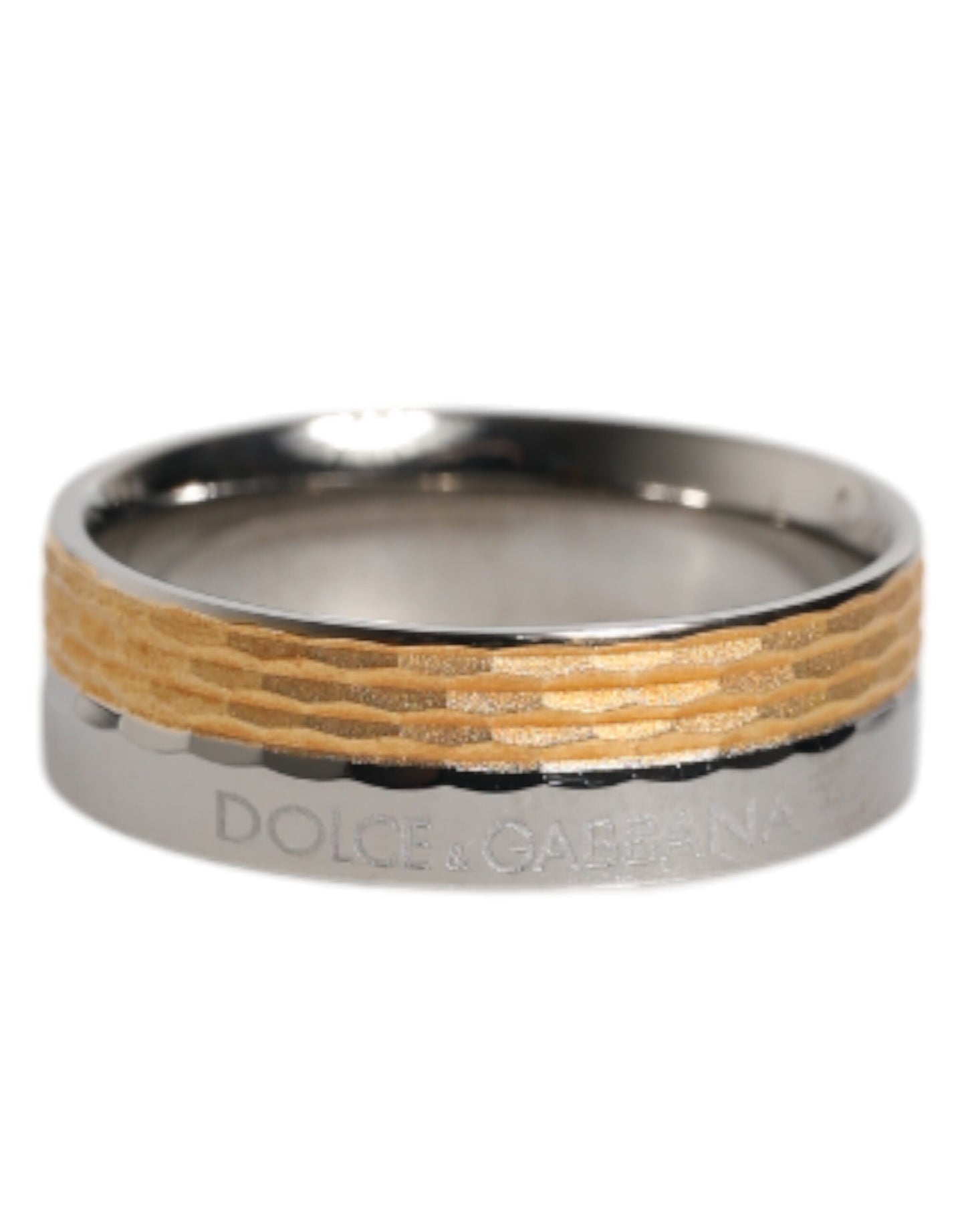 Dolce & Gabbana Gold-Silber-Ton Echtmessing DG Logo Ring