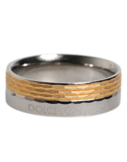 Dolce & Gabbana Gold-Silber-Ton Echtmessing DG Logo Ring
