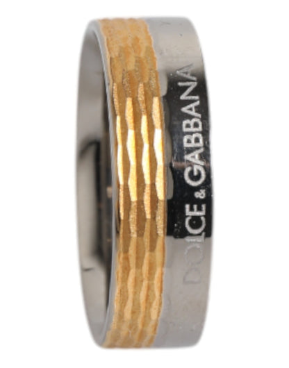 Dolce & Gabbana Gold-Silber-Ton Echtmessing DG Logo Ring