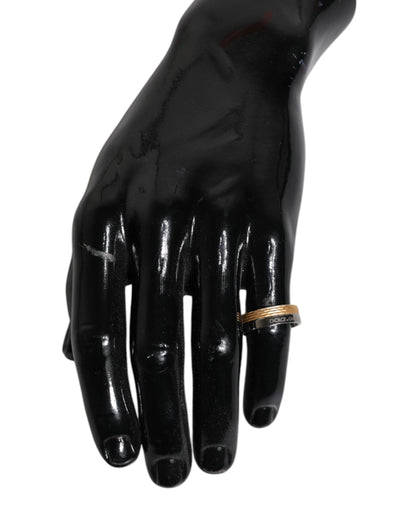 Dolce & Gabbana Gold-Silber-Ton Echtmessing DG Logo Ring