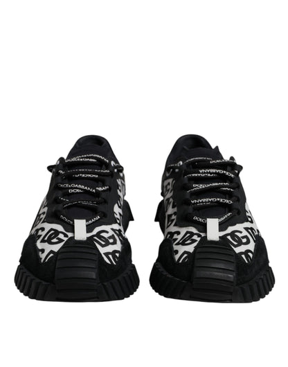 Dolce & Gabbana Schwarz Logo Lace Up Low Top NS1 Turnschuhe Schuhe