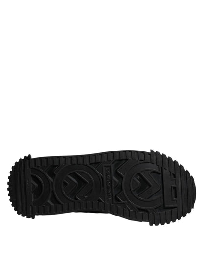 Dolce & Gabbana Schwarz Logo Lace Up Low Top NS1 Turnschuhe Schuhe
