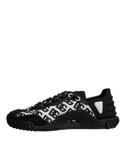 Dolce & Gabbana Schwarz Logo Lace Up Low Top NS1 Turnschuhe Schuhe