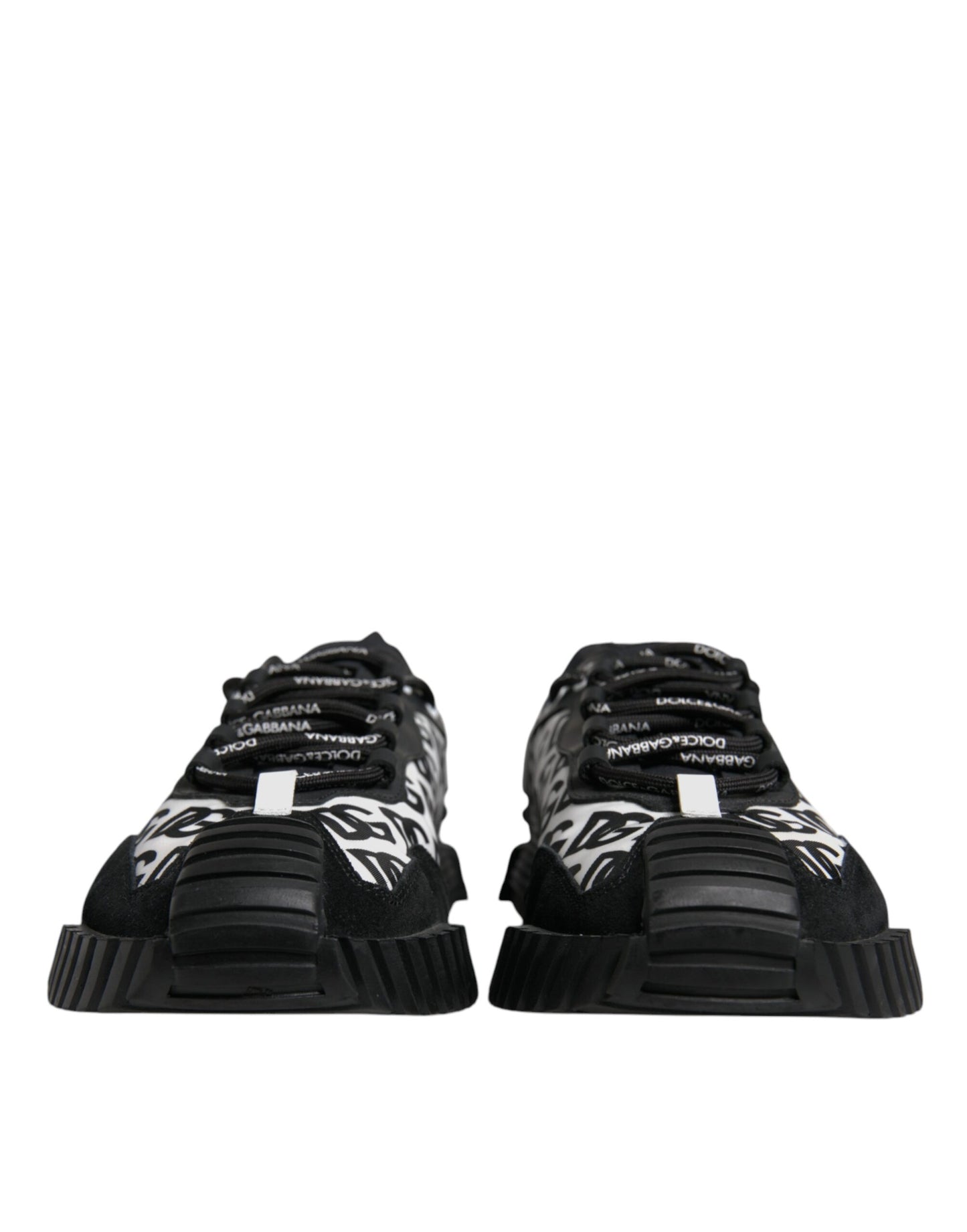Dolce & Gabbana Schwarz Logo Lace Up Low Top NS1 Turnschuhe Schuhe