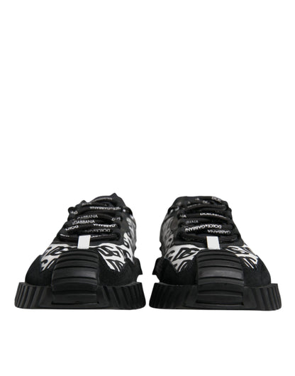 Dolce & Gabbana Schwarz Logo Lace Up Low Top NS1 Turnschuhe Schuhe