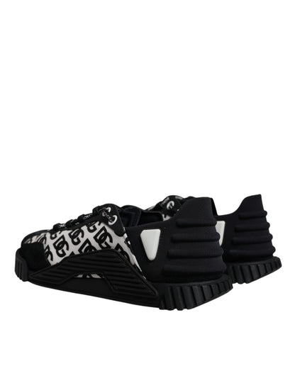 Dolce & Gabbana Schwarz Logo Lace Up Low Top NS1 Turnschuhe Schuhe