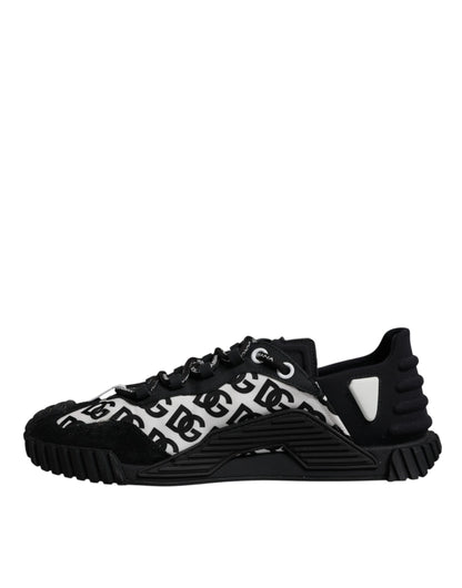 Dolce & Gabbana Schwarz Logo Lace Up Low Top NS1 Turnschuhe Schuhe