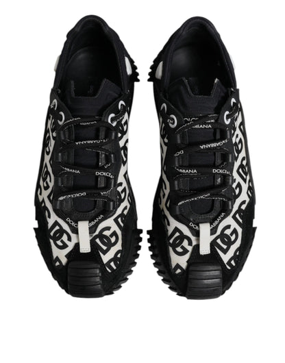 Dolce & Gabbana Schwarz Logo Lace Up Low Top NS1 Turnschuhe Schuhe