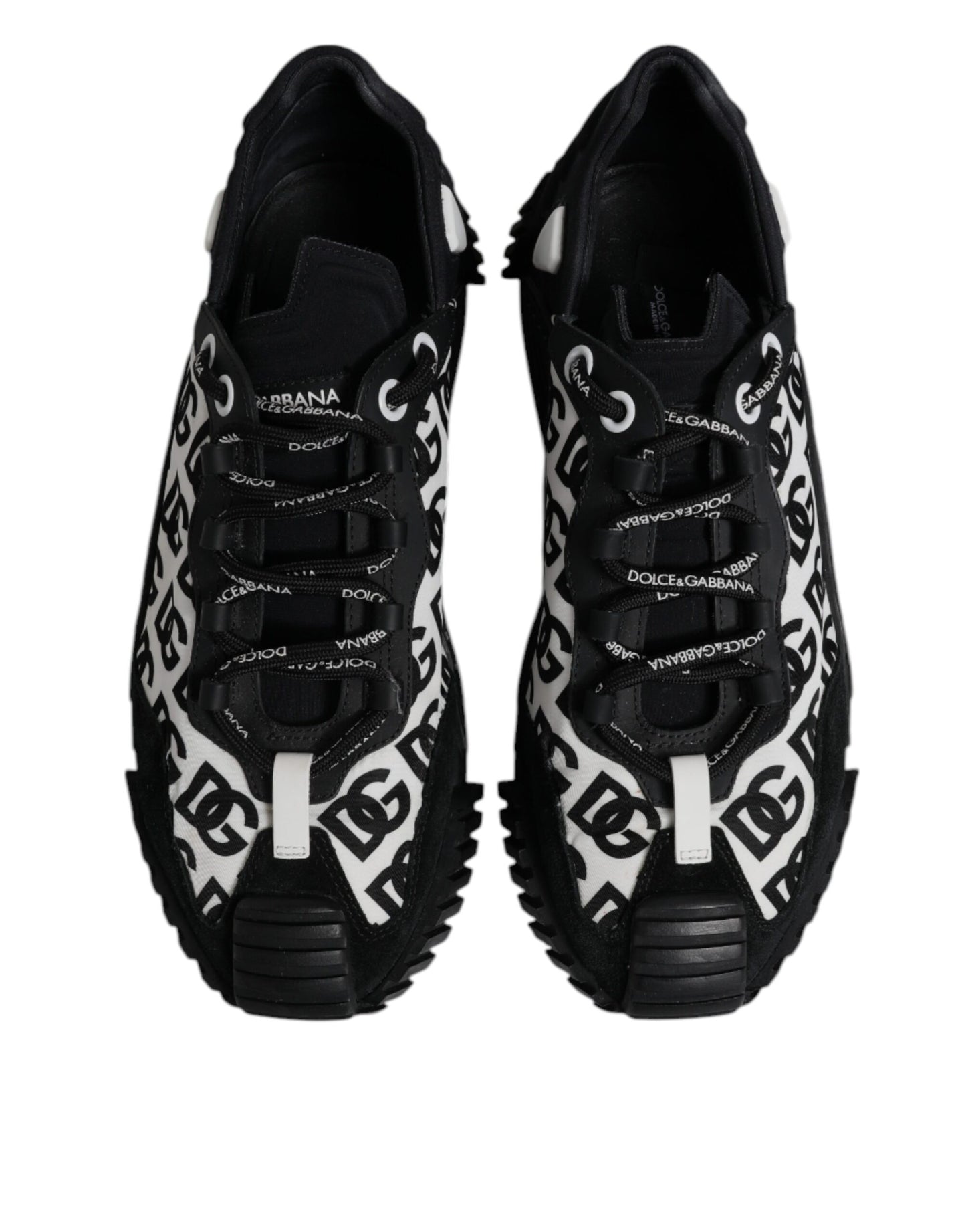Dolce & Gabbana Schwarz Logo Lace Up Low Top NS1 Turnschuhe Schuhe