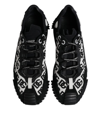 Dolce & Gabbana Schwarz Logo Lace Up Low Top NS1 Turnschuhe Schuhe