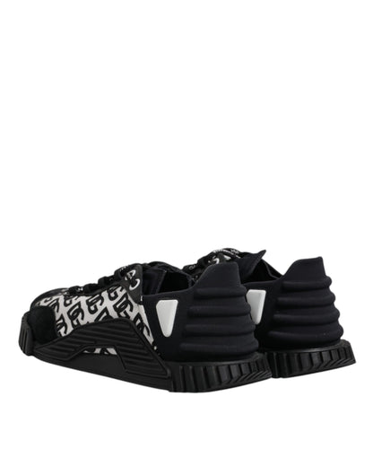 Dolce & Gabbana Schwarz Logo Lace Up Low Top NS1 Turnschuhe Schuhe