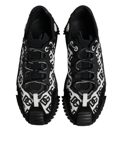Dolce & Gabbana Schwarz Logo Lace Up Low Top NS1 Turnschuhe Schuhe