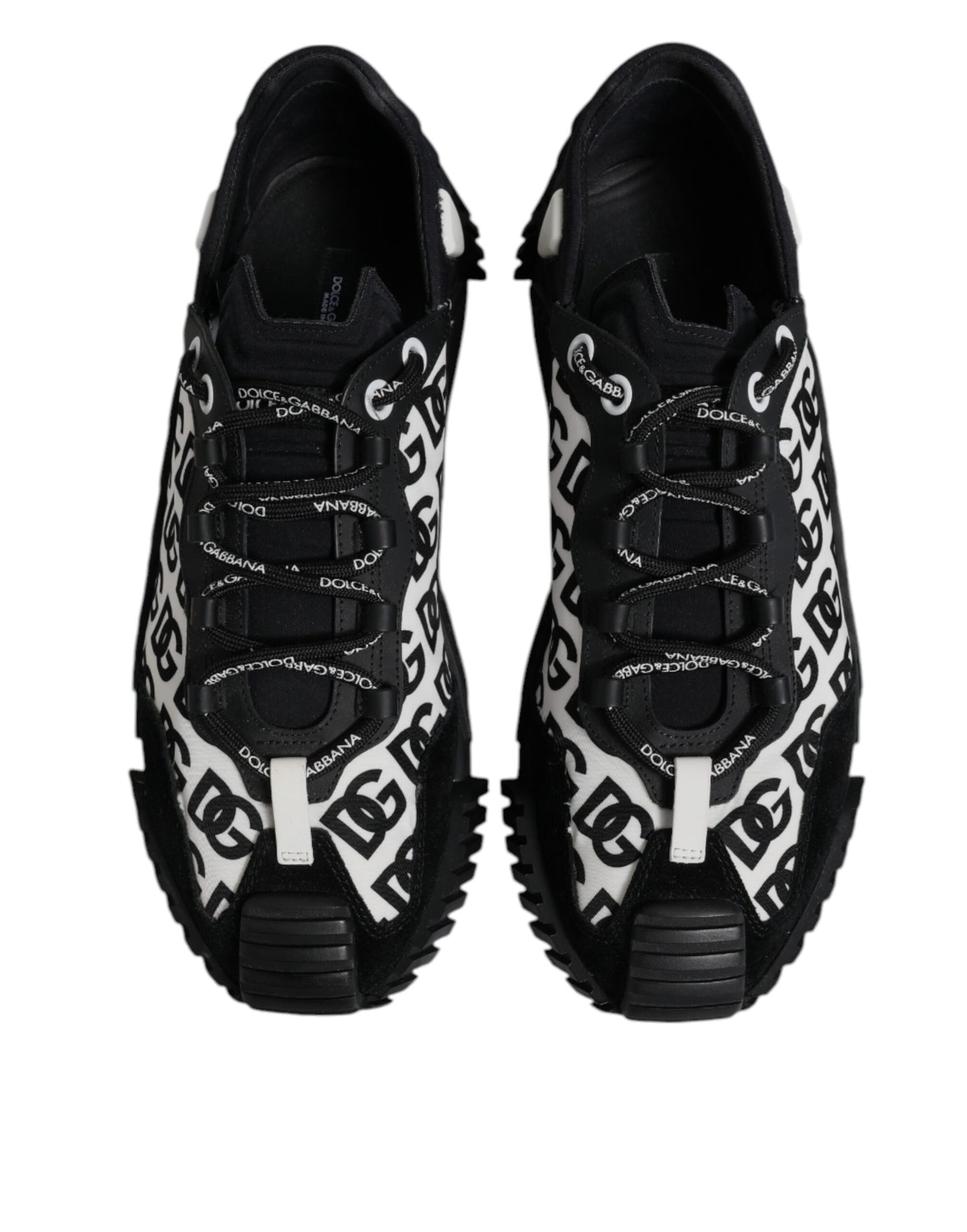 Dolce & Gabbana Schwarz Logo Lace Up Low Top NS1 Turnschuhe Schuhe