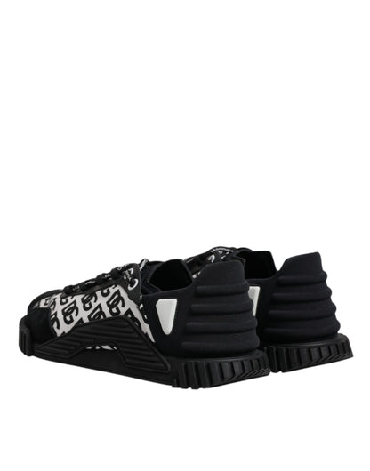 Dolce & Gabbana Schwarz Logo Lace Up Low Top NS1 Turnschuhe Schuhe