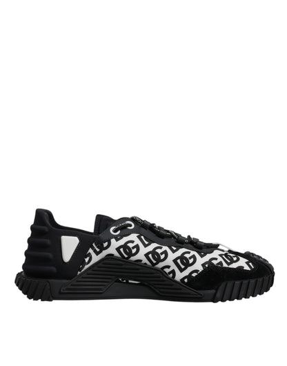 Dolce & Gabbana Schwarz Logo Lace Up Low Top NS1 Turnschuhe Schuhe