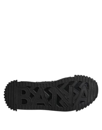 Dolce & Gabbana Schwarz Logo Lace Up Low Top NS1 Turnschuhe Schuhe