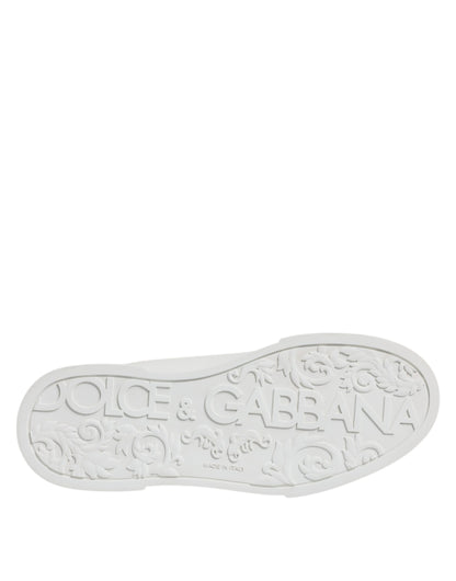 Dolce & Gabbana Weißes Leder DG Logo Low Top Sneakers Schuhe