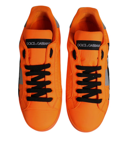 Dolce & Gabbana Orange Portofino Logo Tape Männer Turnschuhe Schuhe