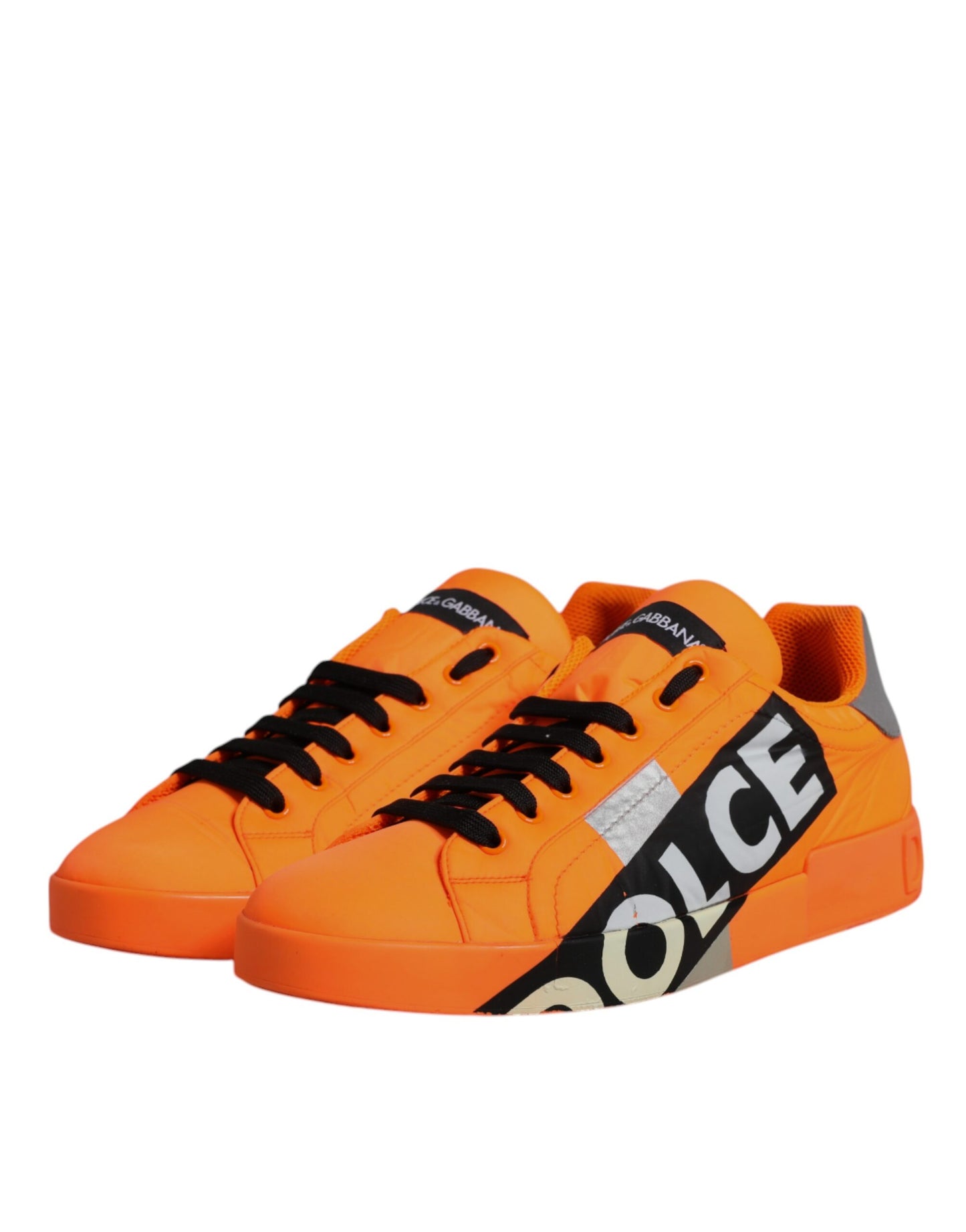 Dolce & Gabbana Orange Portofino Logo Tape Männer Turnschuhe Schuhe