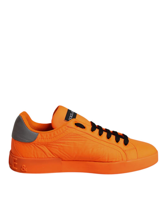 Dolce & Gabbana Orange Portofino Logo Tape Männer Turnschuhe Schuhe