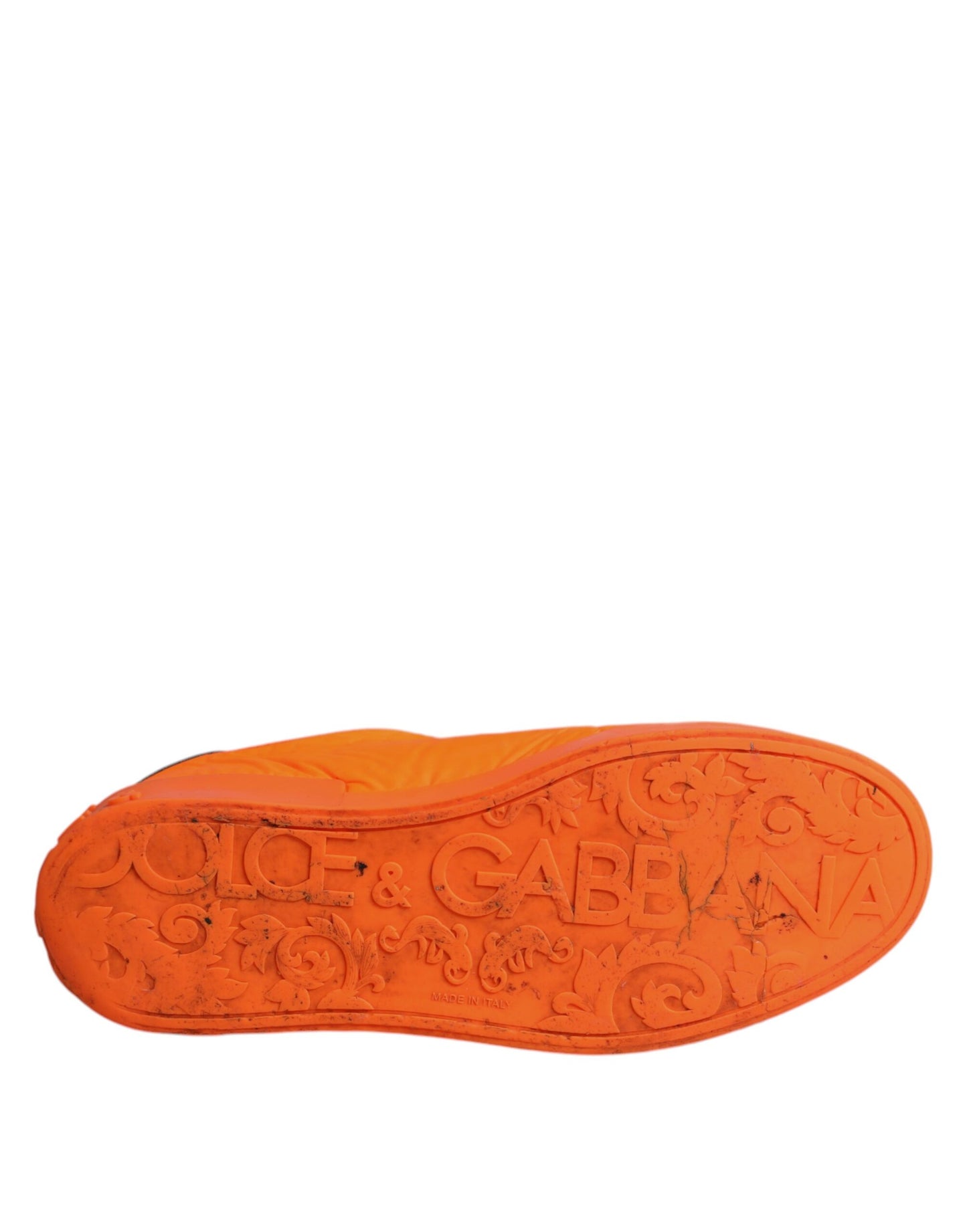 Dolce & Gabbana Orange Portofino Logo Tape Männer Turnschuhe Schuhe