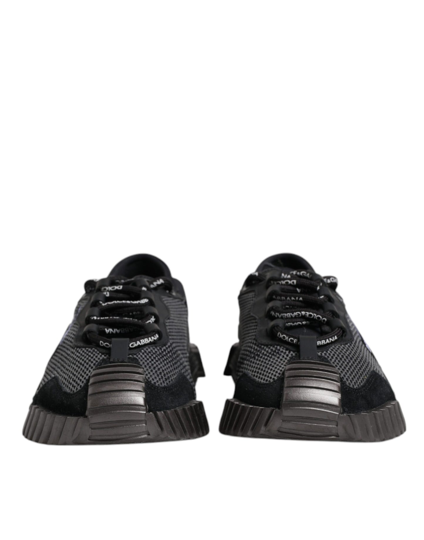 Dolce & Gabbana Schwarz Silber Logo Low Top Männer Turnschuhe Schuhe