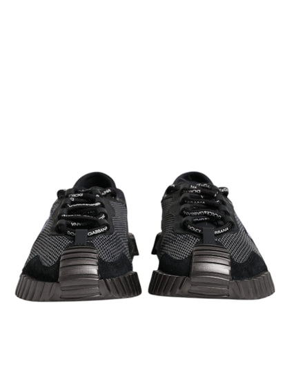 Dolce & Gabbana Schwarz Silber Logo Low Top Männer Turnschuhe Schuhe