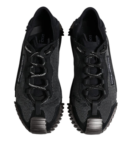 Dolce & Gabbana Schwarz Silber Logo Low Top Männer Turnschuhe Schuhe