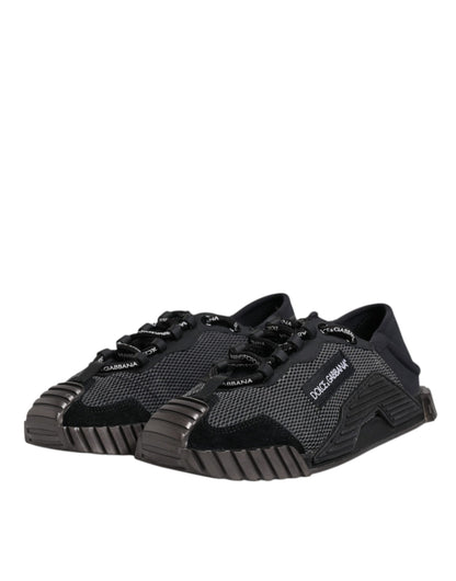 Dolce & Gabbana Schwarz Silber Logo Low Top Männer Turnschuhe Schuhe