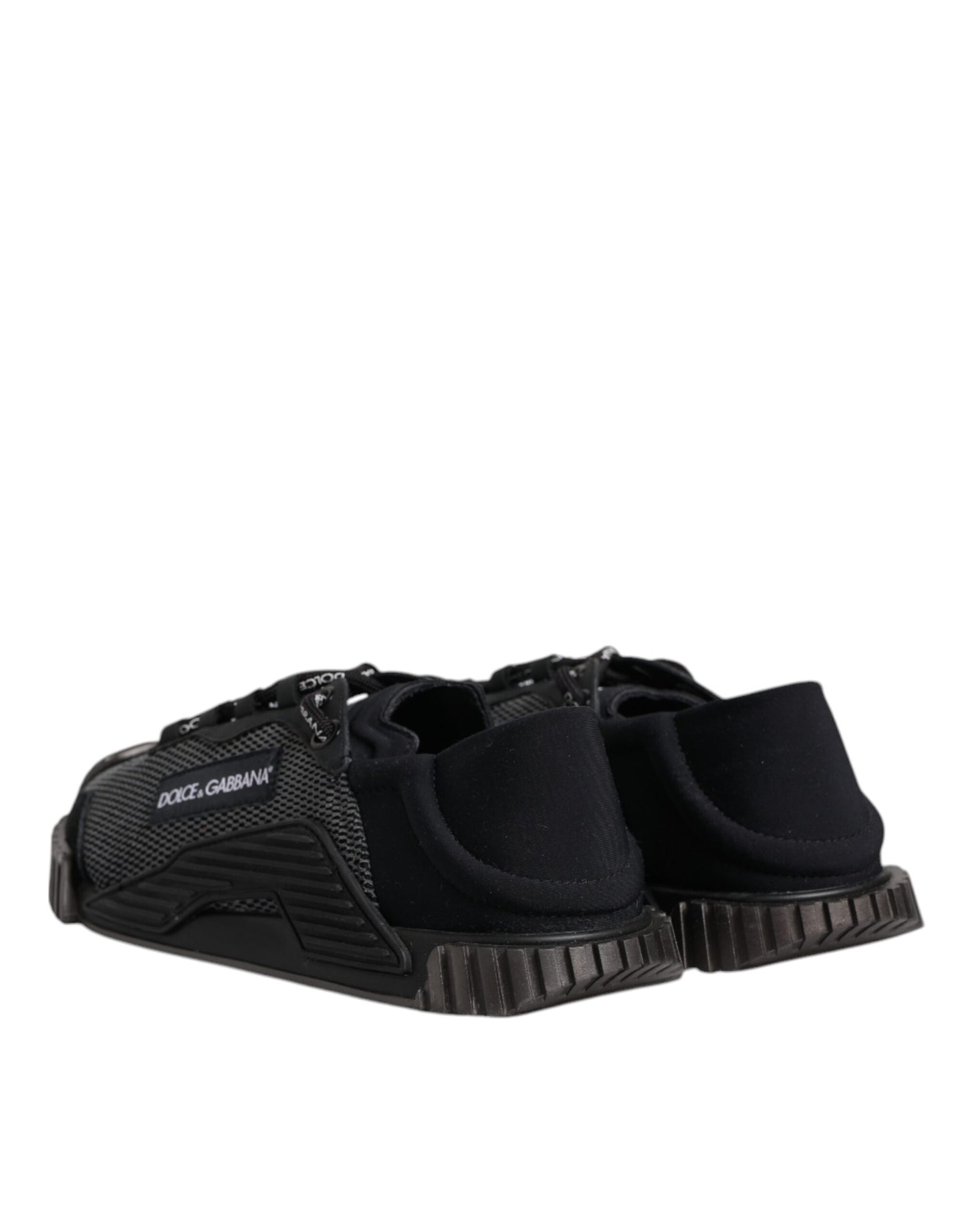 Dolce & Gabbana Schwarz Silber Logo Low Top Männer Turnschuhe Schuhe