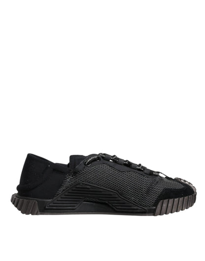 Dolce & Gabbana Schwarz Silber Logo Low Top Männer Turnschuhe Schuhe