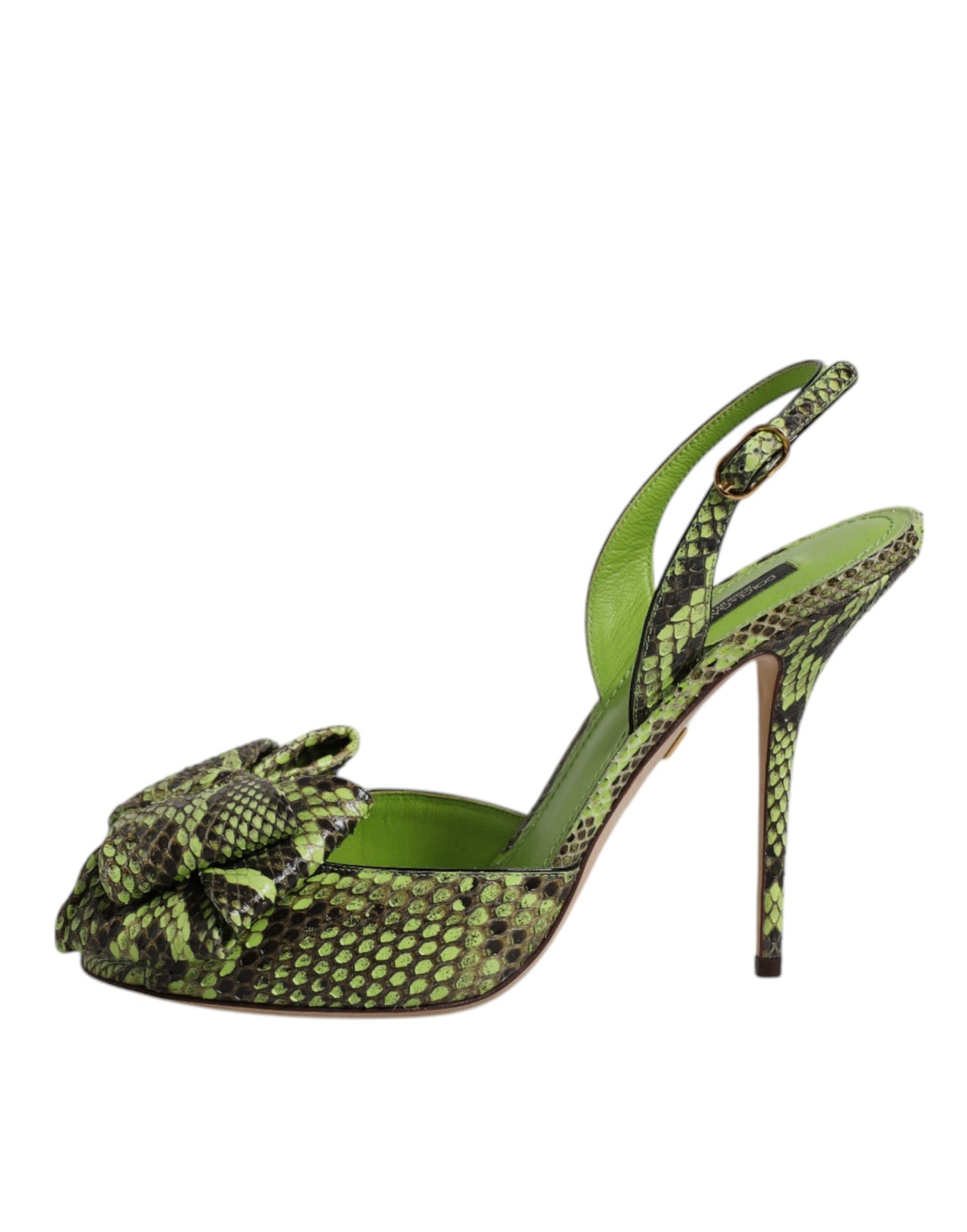 Dolce & Gabbana Grün Python Leder Heels Sandalen Schuhe