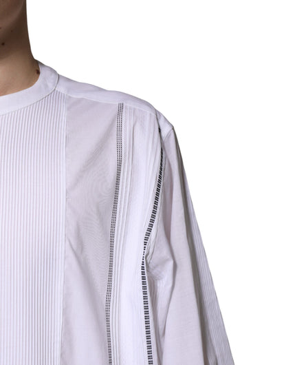 Dolce & Gabbana Weißes Baumwollhemd mit langen Ärmeln und Knopfleiste