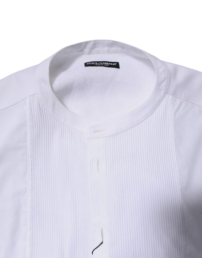 Dolce & Gabbana Weißes Baumwollhemd mit langen Ärmeln und Knopfleiste