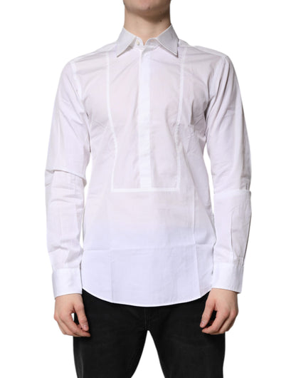 Dolce & Gabbana Weißes Baumwollhemd mit Kragen Formales Hemd