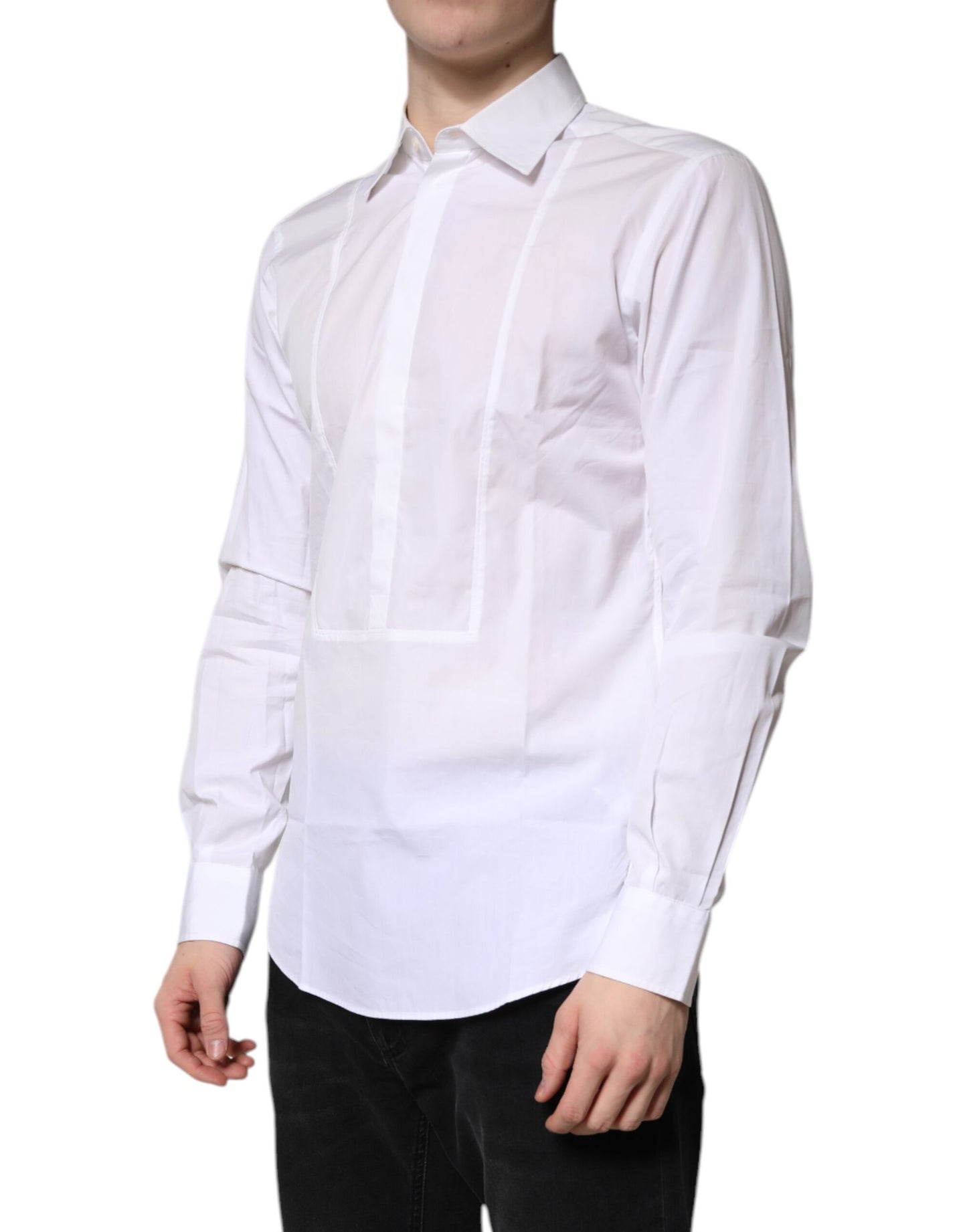 Dolce & Gabbana Weißes Baumwollhemd mit Kragen Formales Hemd